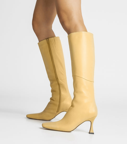 Yellow Tony Bianco Fantasy Butter Nappa 8cm Mid Calf Boots | PHCVG74774