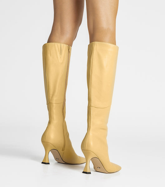 Yellow Tony Bianco Fantasy Butter Nappa 8cm Mid Calf Boots | PHCVG74774