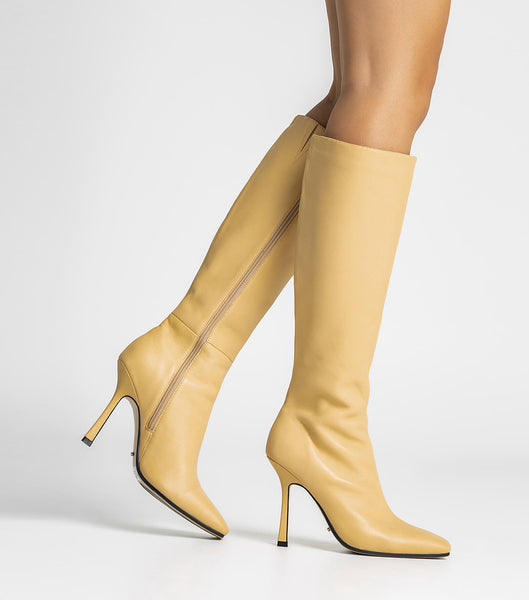 Yellow Tony Bianco Havana Butter Nappa 10.5cm Knee High Boots | DPHVO52485