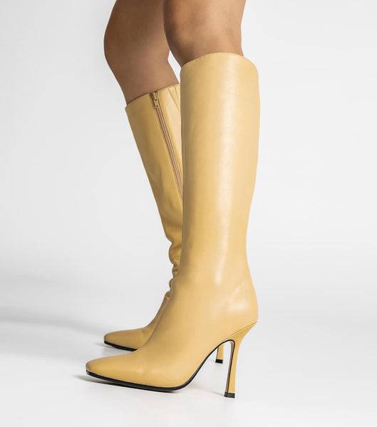 Yellow Tony Bianco Havana Butter Nappa 10.5cm Heeled Boots | FPHHY86921