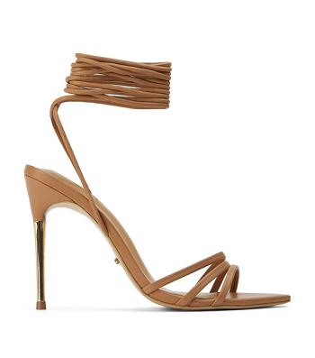 Beige Tony Bianco Mavis Caramel Venice 10.5cm Strappy Heels | PPHER21502