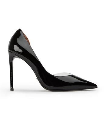 Black Tony Bianco Adore Black Patent/Clear Vinylite 10.5cm Court Shoes | PHNZX73300