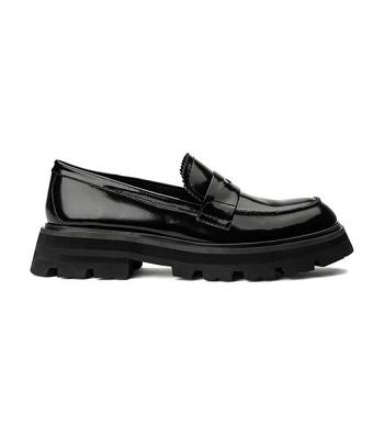 Black Tony Bianco Axell Black Hi Shine 4.5cm Loafers | TPHPQ13972