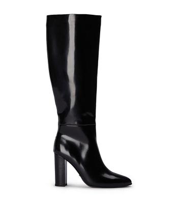 Black Tony Bianco Boss Black Hi Shine 9.5cm Knee High Boots | TPHWZ51533