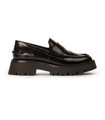 Black Tony Bianco Brooklyn Black Hi Shine 4.5cm Loafers | PHNZX91705