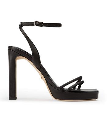 Black Tony Bianco Dandy Black Como 11.5cm Strappy Heels | PHNZX90461