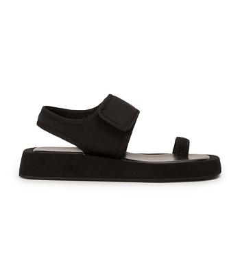 Black Tony Bianco Iso Black Neoprene 3.5cm Flat Sandals | PHNEJ92095