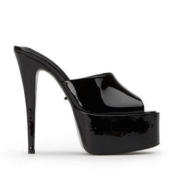 Black Tony Bianco Jordyn Black Patent 15cm Platform Shoes | QPHUV24944