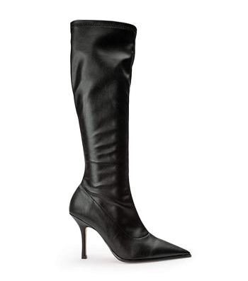 Black Tony Bianco Knight Black Venezia 9.5cm Mid Calf Boots | APHDF87051