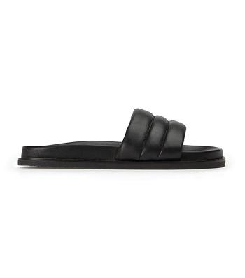 Black Tony Bianco Lucas Black Nappa 1.5cm Sandals | PHJVR66157