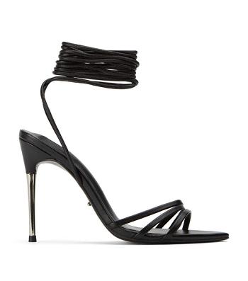 Black Tony Bianco Mavis Black Nappa 10.5cm Strappy Heels | PHXBR70123