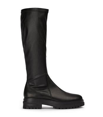 Black Tony Bianco Waze Black Venice/Black Venezia 4.5cm Knee High Boots | PHCVG25059