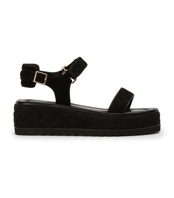 Black Tony Bianco Zahara Black Suede 6cm Sandals | PHXBR61176