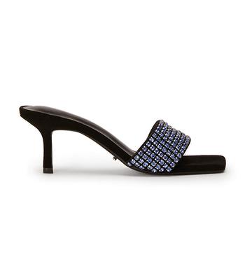 Blue / Black Tony Bianco Amos Blue Crystal/Black Suede 6.5cm Low Heels | PHCIF33068