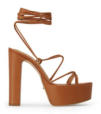 Brown Tony Bianco Jemma Tan Como 14cm Block Heels | DPHVO54410