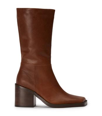 Brown Tony Bianco Prestige Cognac 8cm Knee High Boots | QPHUV97863