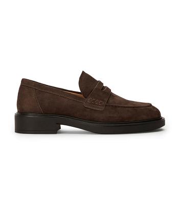 Chocolate Tony Bianco Cherish Espresso Suede 4.5cm Loafers | PPHQX62416