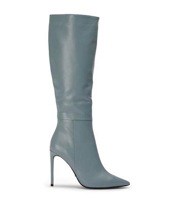 Grey Tony Bianco Apollo Steel Nappa 10.5cm Knee High Boots | GPHUC55429