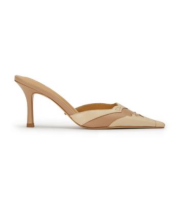 Light Yellow Tony Bianco Shuga Skin/Vanilla 8cm Low Heels | PHZPD82861