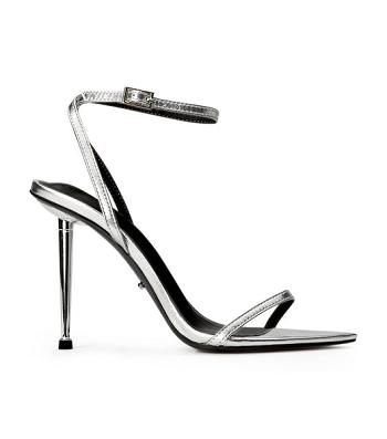 Silver / Metal Tony Bianco Myra Silver Nappa Metallic 10.5cm Event Heels | FPHUI30391