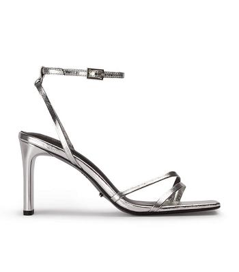 Silver Tony Bianco Corso Silver Foil 8.5cm Low Heels | PHIIZ85332