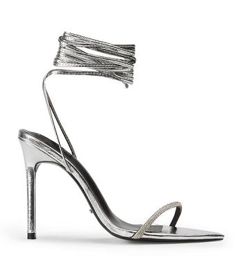 Silver Tony Bianco Makai Silver Foil 10.5cm Stiletto Heels | GPHUC23918