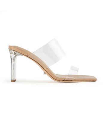 Skin Color Tony Bianco Chicago Clear Vinylite/Skin Nappa 8.5cm Bridal Heels | PHCVG16504