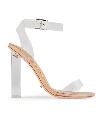 Skin Color Tony Bianco Kiki Clear Vinylite/Skin Capretto 11cm Block Heels | PHJKU98625